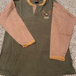 Harley-Davidson Grn & Brn Long Sleeve Tee Men’s long sleeve fits lady better